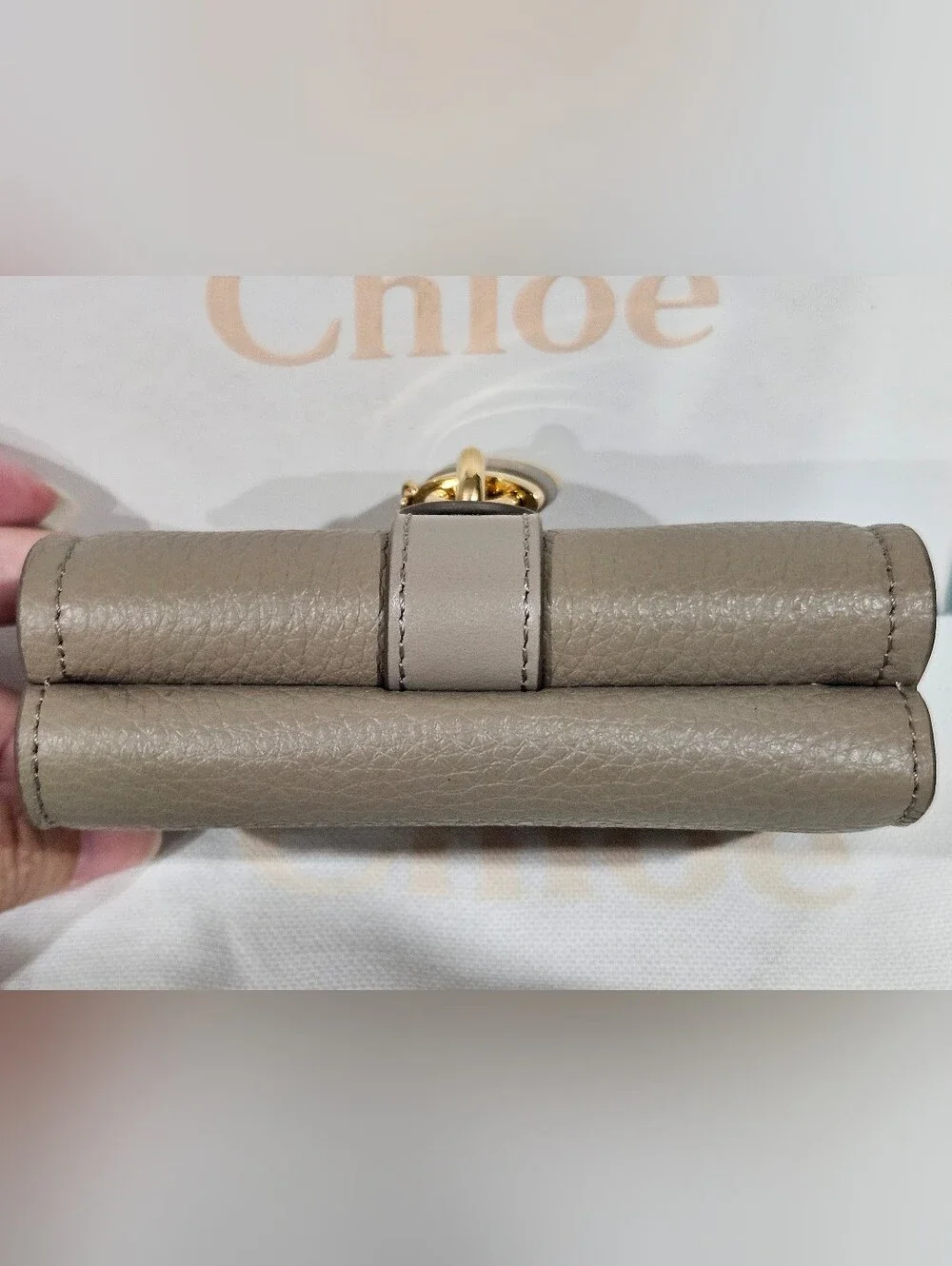 Chloe Aby Small Trifold Wallet - Motty Grey